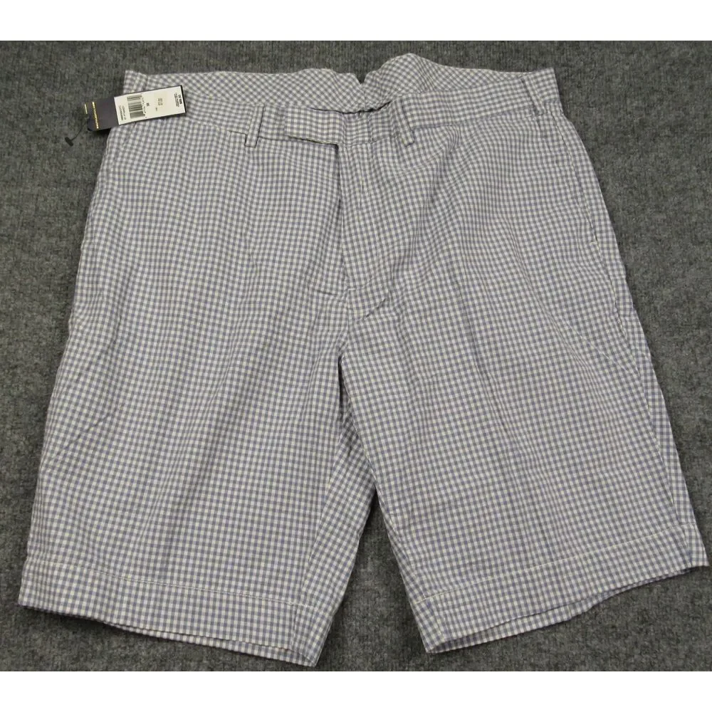 Polo Ralph Lauren Shorts Mens 38x9.5 Seersucker Chino Blue Gingham Check